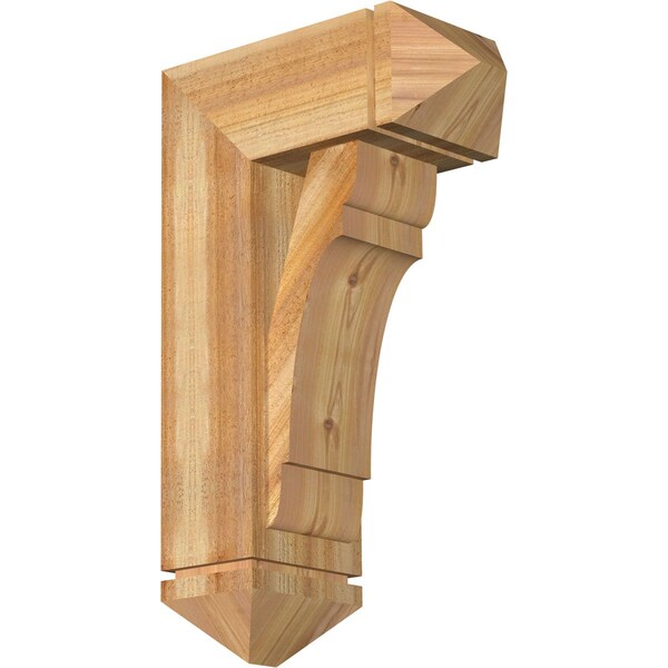 Ekena Millwork Olympic Arts and Crafts Rough Sawn Bracket w/ Offset Brace, Western Red Cedar, 8"W x 18"D x 30"H BKT0806X18X30OLY03RWR - main